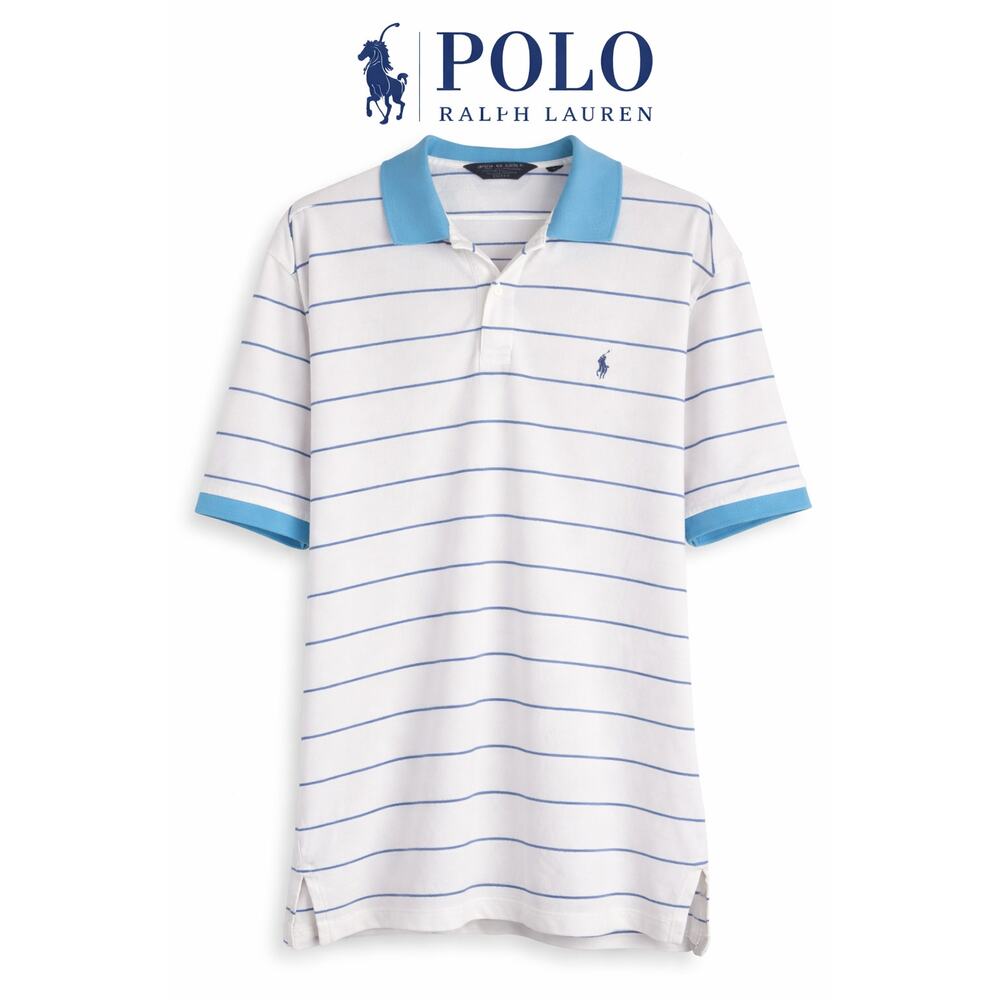 Polo Ralph Lauren Striped Polo Shirt Blue‎ White Pro Fit Classic XL